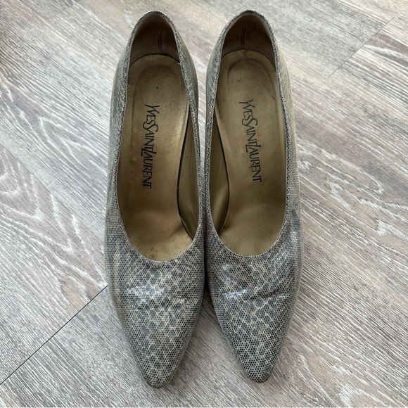 Yves Saint Laurent vintage snake pointy kitten heels, trendy shoes, fashion - Picture 13 of 14